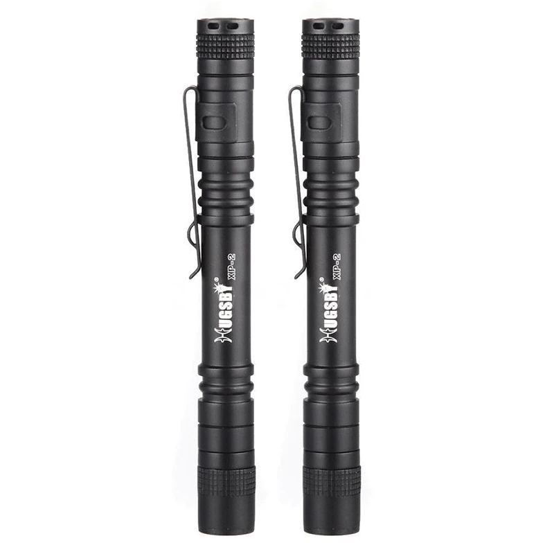 

HUGSBY 2pcs XPE-R3 2AAA Clip Mini Pocket LED Flashlight Penlight Torch Light
