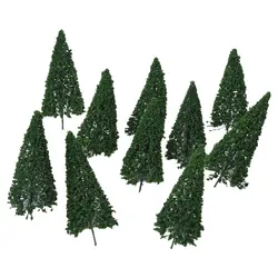 Лучшая распродажа шт. 10 шт. Пейзаж Модель кедровые деревья 12 см --- темно-зеленый