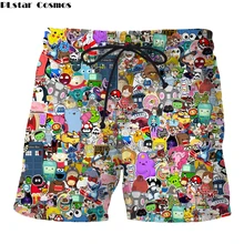 PLstar Cosmos летние новые стильные модные мужские шорты с мультяшным забавным мультипликационным принтом для всех ролей 3d мужские/женские повседневные крутые шорты