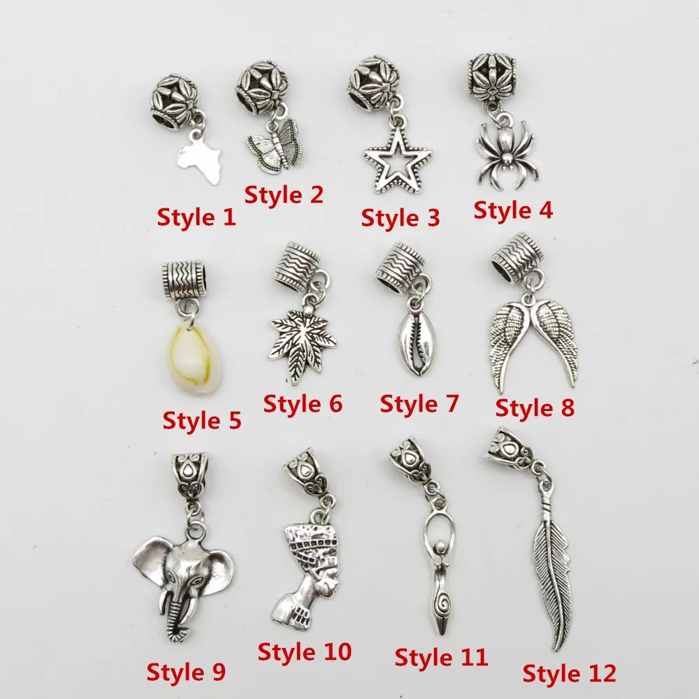 

4Pcs/Pack metal different 12 styles Charms hair braid dread dreadlock beads rings tube for Styling Accessories
