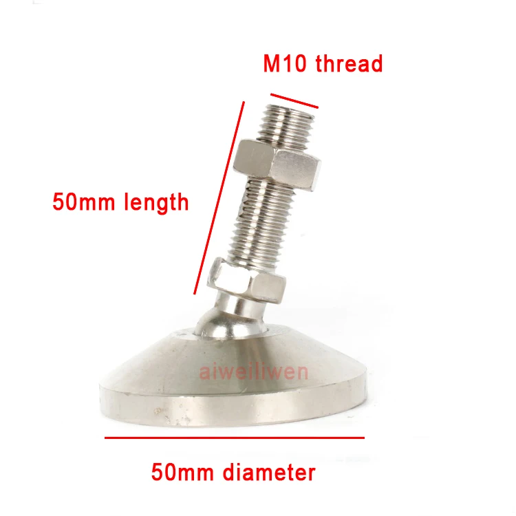 D50 M10 thread screw 50mm machine universal feet adjustable foot cup