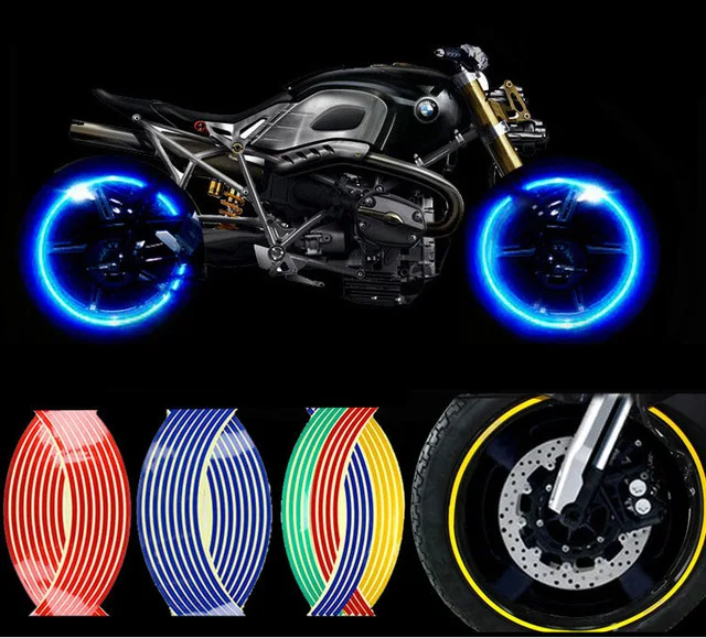 16 PCS Strips Wheel Stickers And Decals For 14" 17" 18" Reflective Rim