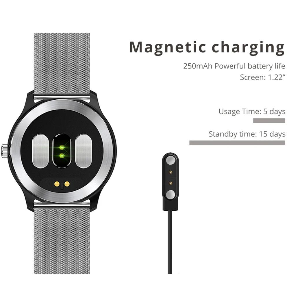 Reloj inteligente Makibes BR4 ECG PPG para hombre con pantalla de electrocardiograma Frecuencia Cardíaca presión arterial banda inteligente rastreador de Fitness nuevo - 6