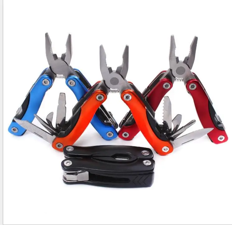 

WholeSale 50pcs/lot FOLDING POCKET PLIERS SCREWDRIVER MULTI TOOL GADGET 10in1 OUTDOOR CAMPING EDC WITH NYLON POUCHES 3 COLORS