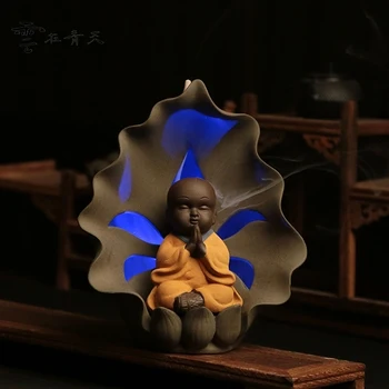 

Lotus back colorful fragrant sandalwood incense burner Tower creative aromatherapy tea ceramic furnace smoke incense burner