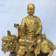 19 Китайский Бронзовый Буддизм Кшитигарбха Бодхисаттвы Будда На Kylin Зверь Статуя