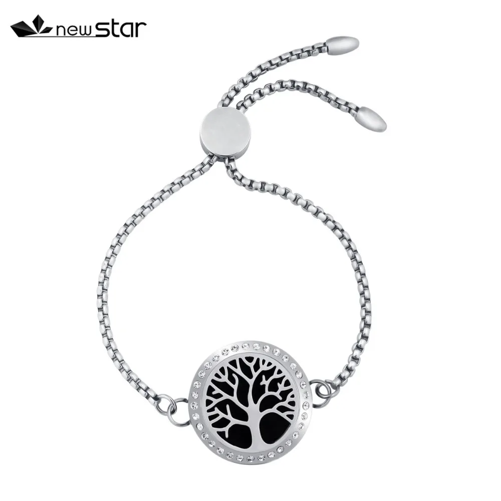 NS-BS406-1 Diffuser Leather Locket Bracelet_