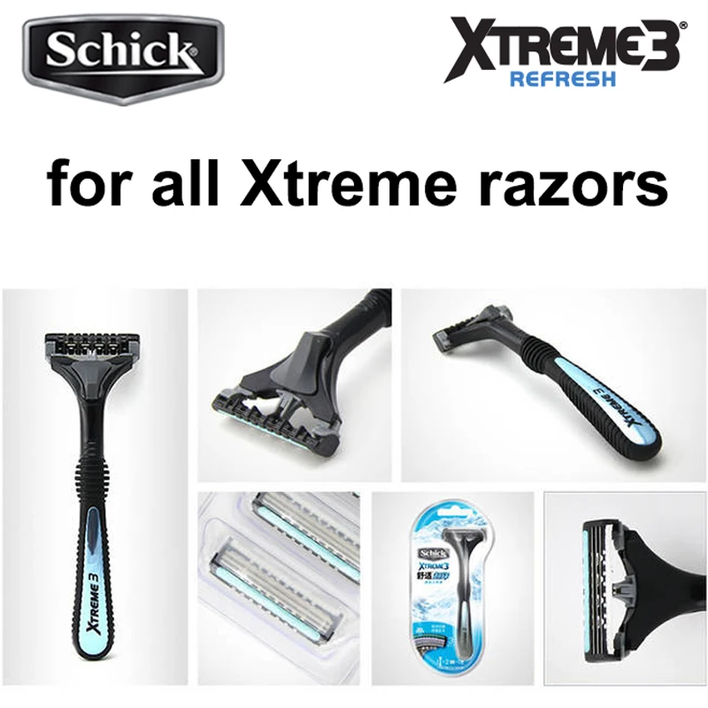 12 лезвий/лот = 3 упаковки,,, Schick XTREME3, лезвие для бритвы для всех мужчин Xtreme