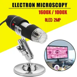 Регулируемый Яркость Портативный 1600X/1000X8 светодиодный 2MP Цифровые микроскопы ручной биологического эндоскоп с CMOS Сенсор