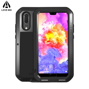 

P20 Original LOVE MEI Armor Metal Shockproof Case for Huawei P20 pro Gorilla glass Aluminum Life Waterproof Cover For Huawei P20