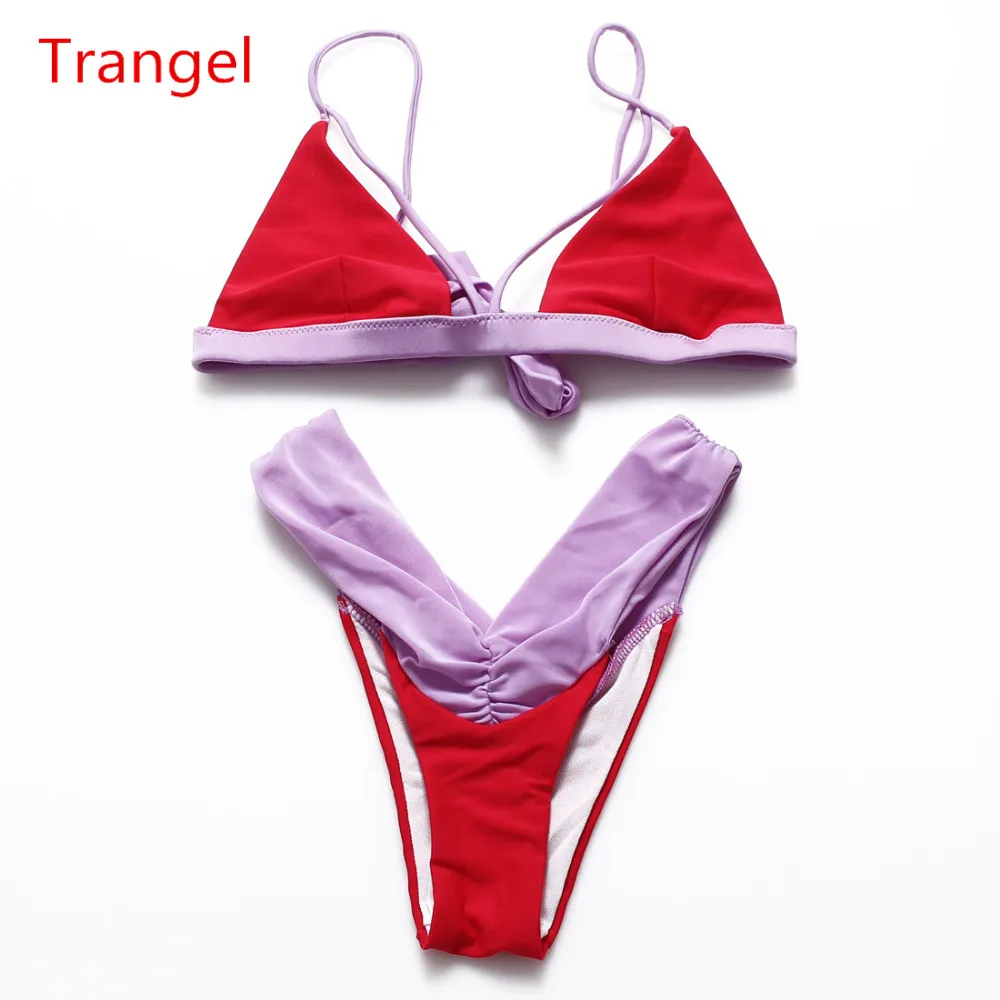 

Blue Red Hit Color Summer Hot Sexy Women Micro Swimwear Bikini Swimsuit Bikini Bathing Suits V Thong Bottom Back Tie up FB608