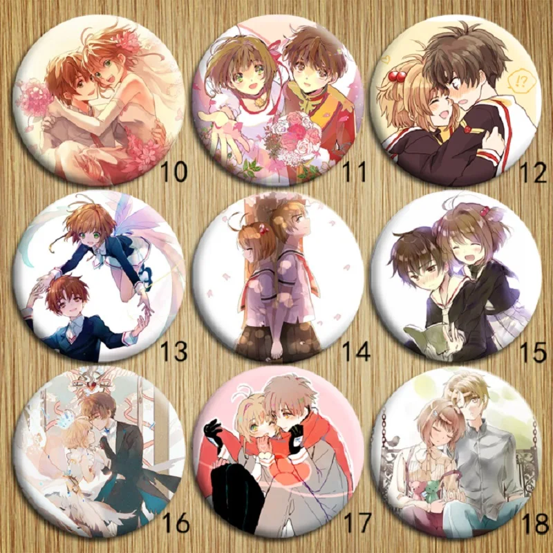 1 Pcs Cartoon Anime Cardcaptor Sakura Brooches LI SYAORAN KINOMOTO SAKURA Badges Lovers Gifts Personalized Gift for Girls | Дом и сад