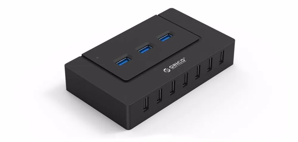 ORICO USB 2,0/3,0 концентратор 10 портов usb-хаб 5 Гбит/с адаптер питания высокоскоростной сплиттер адаптер для ПК LaptopNotebook-черный