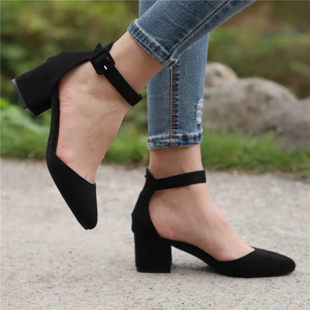 

Women Sandals With 3cm Block Heels Summer Shoes Women Casual Ankle Strap Sandalias Mujer Plus Size 43 2019 Summer Sandals Female