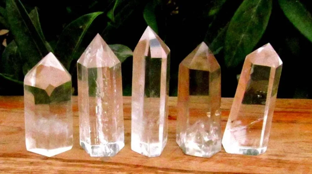 

huij 00913 5PCS AAA NATURAL TRANSPARENT CLEAR QUARTZ CRYSTAL POINT Healing