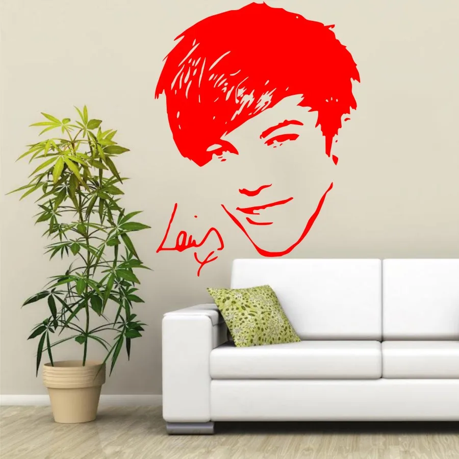 Bedroom Home Wall Art Decorative Louis Tomlinson Vinyl Wall Sticker One Direction Removable Wall Mural Design Wallpaper Y-851
