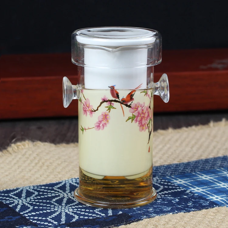 220ML Heat-resistant Glass Tea Set Chinese Kung Fu Flower Ceramic Teapot With Filter Kettle Blue and White Porcelain Sets