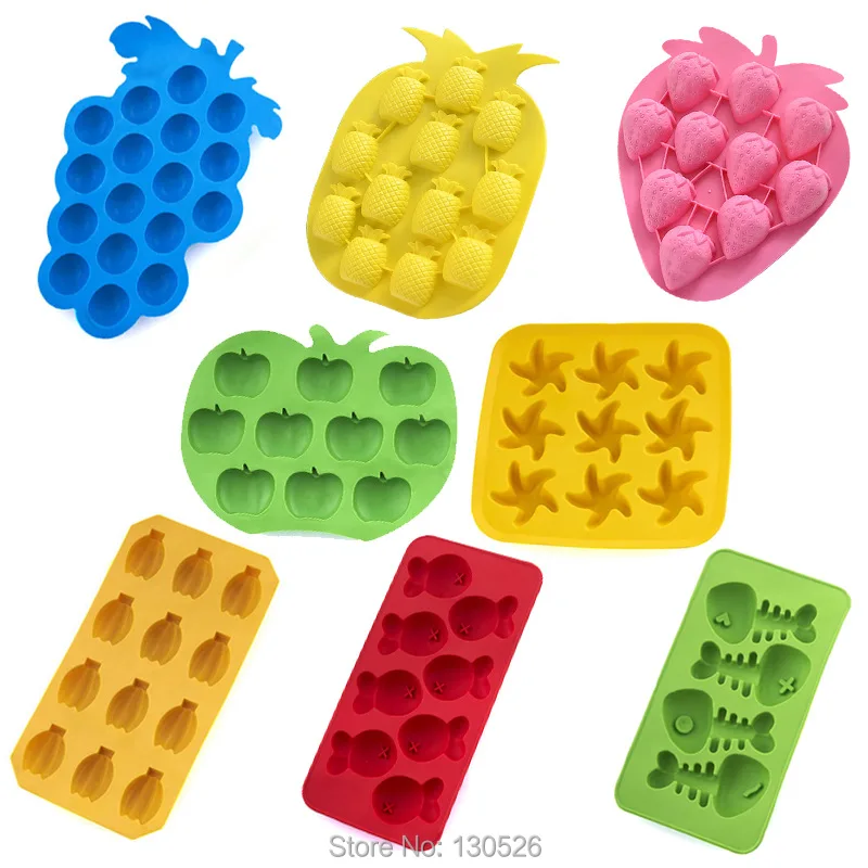 Fruit Shaped Ice Cube Tray Novelty Ice Molds Tropical Garden Party Lot of 4  Mold