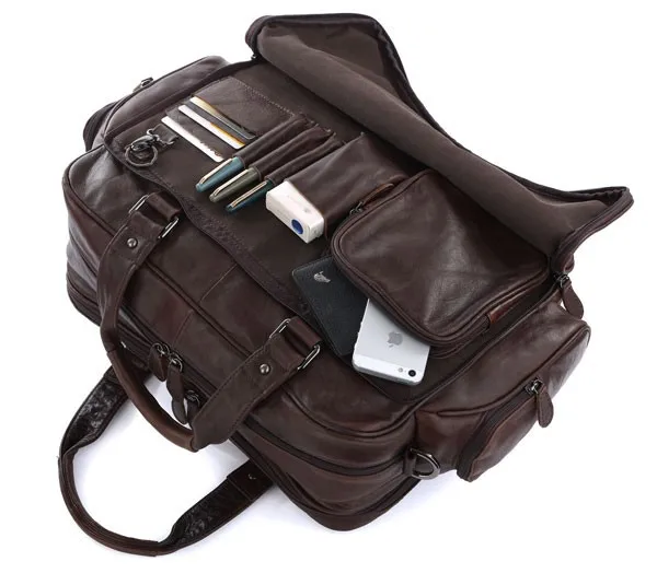 Nesitu Винтаж большой Ёмкость гарантия натуральная кожа Для мужчин Курьерская сумка, портфель 15,6 ''сумка для ноутбука# M7150