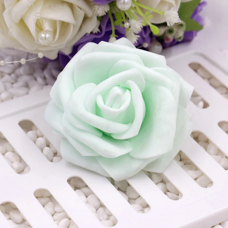 6 см, искусственные розы, украшение для дома, сделай сам, ПЭ пена, розы, искусственные цветы, Свадебная подарочная упаковка, Флорес, искусственные цветы - Цвет: Светло-зеленый