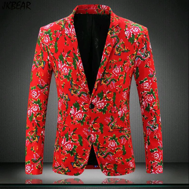 Fashinable Ugly Christmas Suit for Men High quality Floral Print Single ...