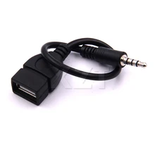 High Quality 3.5mm Male Audio AUX Jack to USB 2.0 Type A Female OTG Converter Adapter Cable