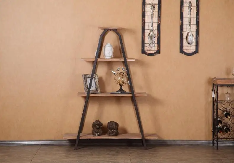 American Iron wood storage shelf bookcase shelf bookcase retro to do