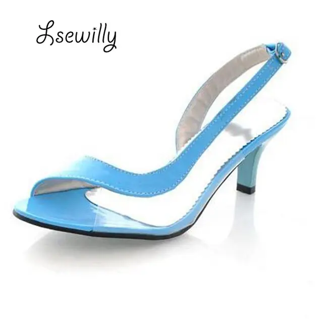 Lsewilly size 30-46 Fashion Vintage Mid Heel Gladiator Less Platform Open toe Sandals Thin Heel Summer Shoes for Women AA011