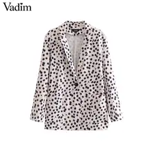 Vadim женский ретро блейзер с принтом в горошек, карман, зубчатый воротник, пальто с длинным рукавом, женская верхняя одежда, модные женские топы CA015