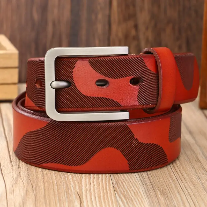 

Boutique famous brand Camo 5 colour pin buckle belt men fashion genuine leather belts women luxury waist strap cowgirl 2019
