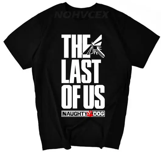Модная футболка с принтом для игры «последний из нас последний выживший», Мужская футболка с короткими рукавами - Цвет: Черный