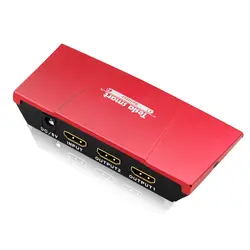Тесла smart Mini 2 Порты и разъёмы HDMI 1x2 питание усилителя сплиттер двойной Дисплей с Full HD 4 К, 1080 P, 3D, HDCP, глубокий Цвет, красный