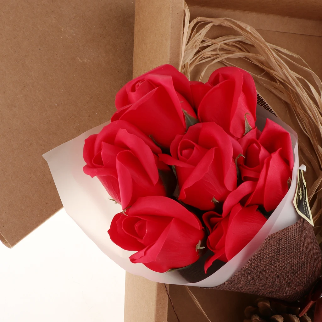 7pcs Soap Rose Flowers Box Birthday Creative Wedding Valentine Gift