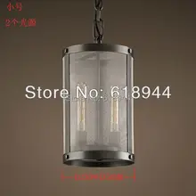 Американский кантри стиль Лофт Промышленные железные цилиндрические лампы гостиная лампа дом светящаяся гирлянда светильники подвесной светильник