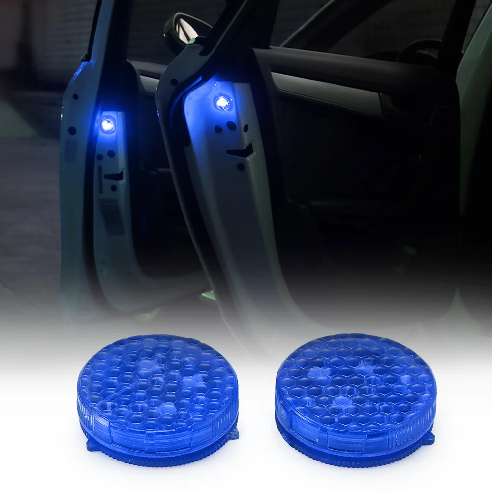 

ALLOMN 1 Pair Car Led Strobe Warning Light Blue Anti-Collision LED Flash Light with IP65 Waterproof Magnet Induction