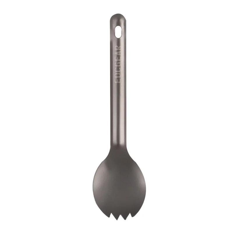 Exterior Camping titanio Spork ultraligero titanio cuchara mango largo cuchara exterior Camping Picnic vajilla