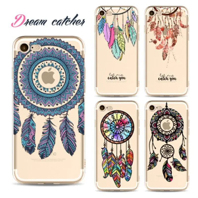 

Painted Dream Catcher For iPhone 7 X 6S 6 5s Case Original TPU Soft Dreamcatcher Silicone For iPhone 6 8 plus 7 plus 5 se Cases