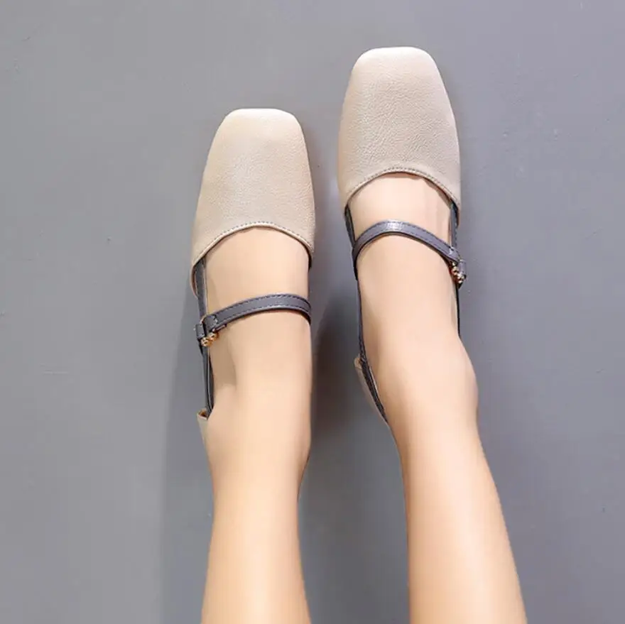blue D-110 spring coarse sandals high-heeled shallow mouth square head pumps shoes women female sexy high heels zapatos de mujer - Цвет: blue