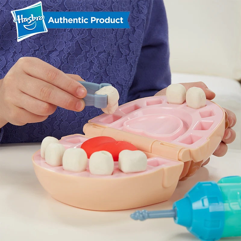 Hasbro Play Doh pequeño dentista colorido barro divertido Pie niños arcilla suave Playa creativo juego Doh conjunto de juguetes para bricolaje Slime claro esponjoso - 4