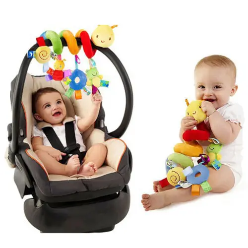 

New Arrival Baby Car Seat Hang Rattles Activity Spiral Soft Plush Toy for Car Seat Pushchair Pram Stroller Cot Bed Activity