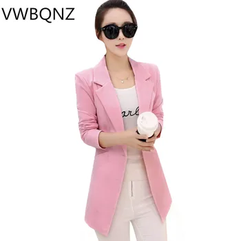 

Plus size 3XL Women Blazer Coat Fashion Spring Slim Long Elegant Outerwear Solid Office Business Lady Blazers suit Casual tops