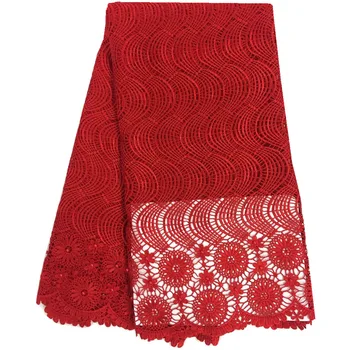 

2017 Latest African Lace Embroidered Fabric High Quality African With Beaded Cord Lace Guipure Lace Fabric For Dress F359