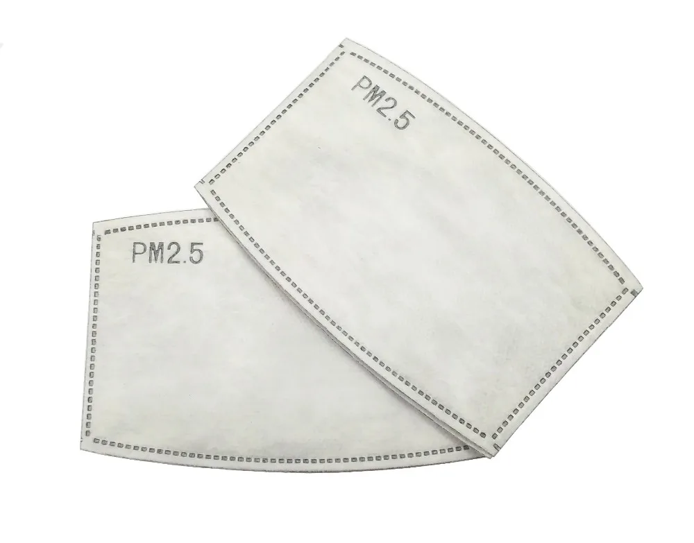 

100pcs PM2.5 Activated Carbon Filter replaceable for Anti Dust Masks Paper Insert Protective Filter Cloth for Mask on the mouth