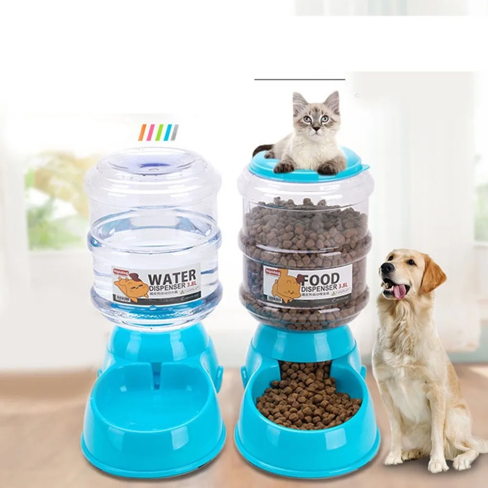 

1 PCS Pet 3.8L automatic drinking fountain Teddy cat water dispenser storage grain barrel feeder dog supplies