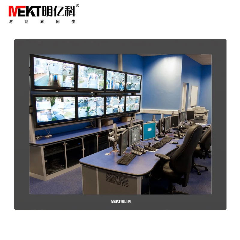 Factory direct metal embedded 15-inch LCD monitors / security video camera monitor display with HDMI / BNC / VGA input