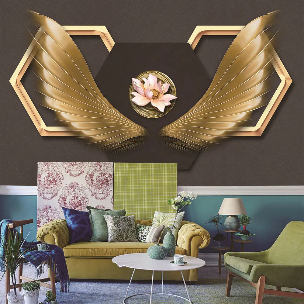 Custom wallpaper murals creative fashion angel wings wrought iron decorative wall - high-grade waterproof material Custom wallpaper murals creative fashion angel wings wrought iron decorative wall - high-grade waterproof material