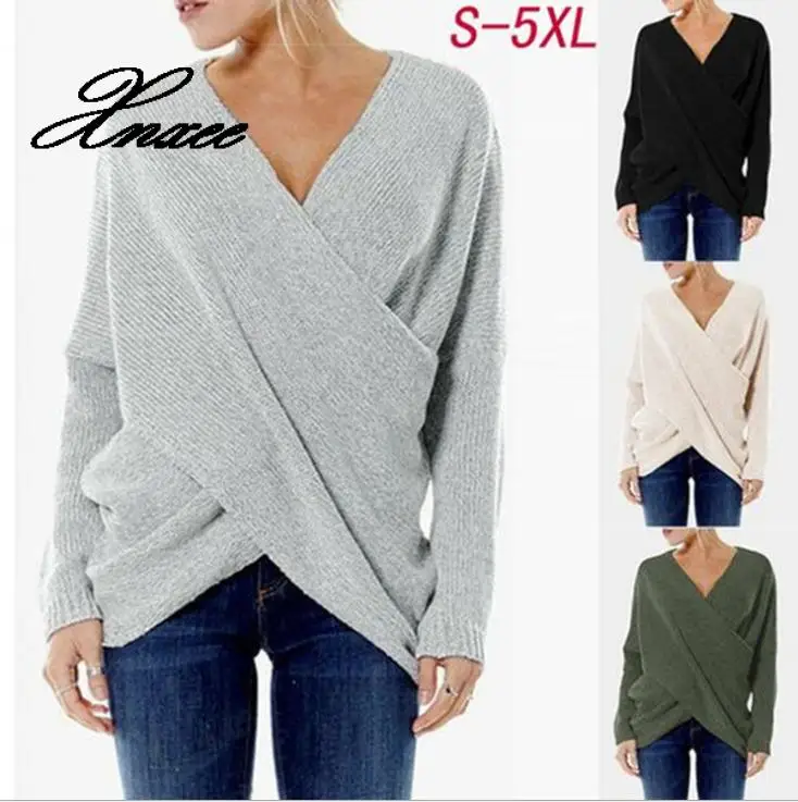 2019 новая женская мода конический асимметричный подол свитер пуловер S-5XL