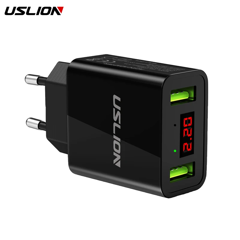 الصمام عرض 2 USB شاحن ، العالمي الهاتف المحمول USB شاحن سريع شحن جدار شاحن ل فون سامسونج Xiaomi ماكس 2.2A