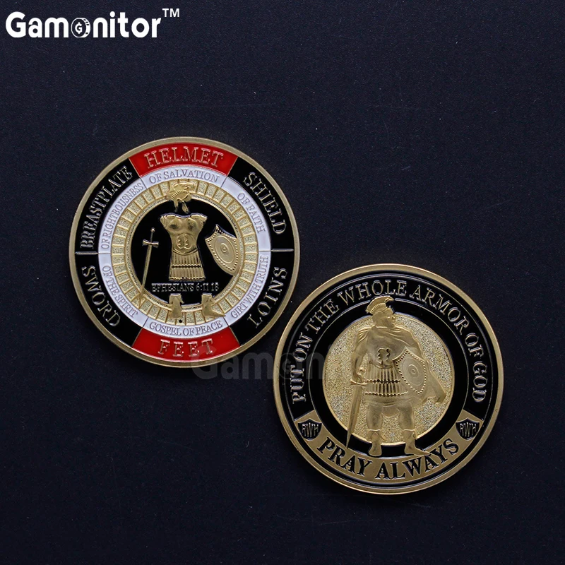 

5 pcs/lot 2017 Unique Colorized - Put on the Whole Armor of God Challenge Coin