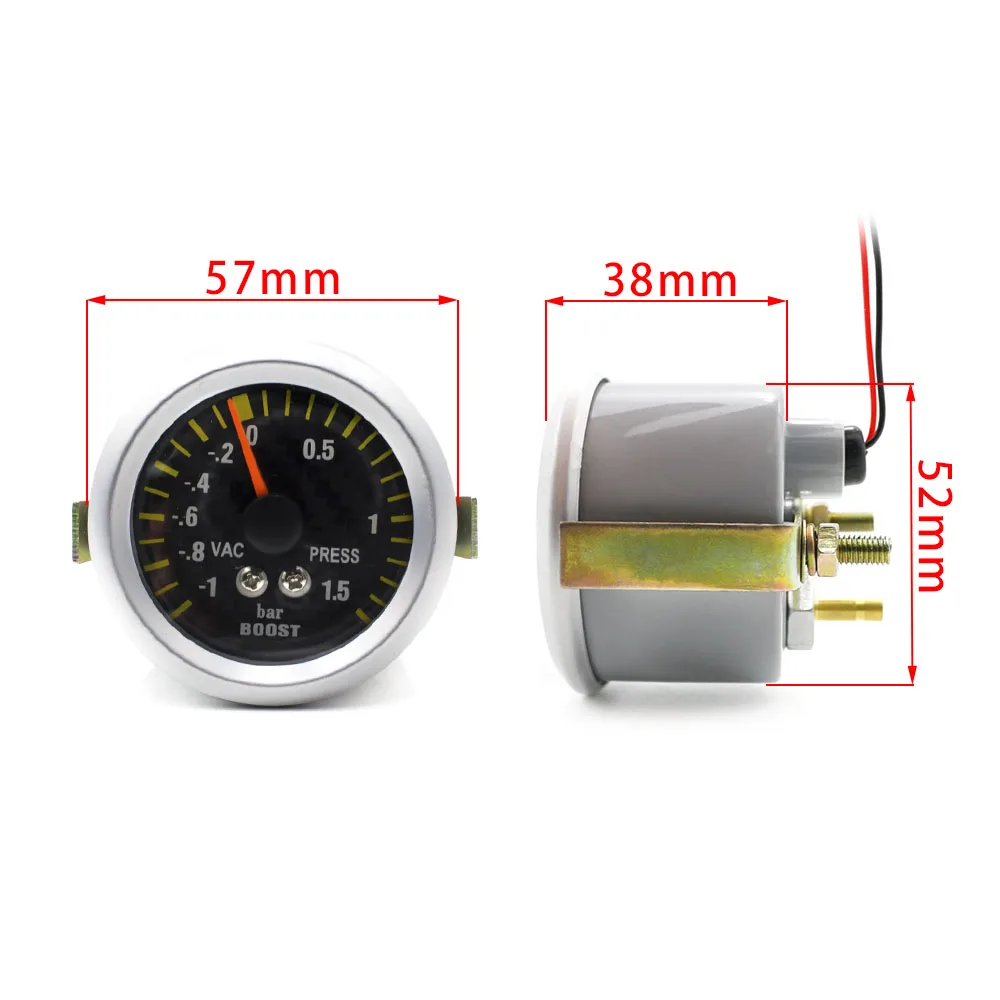 CNSPEED 52 мм Бар турбо Boost Gauge с датчиком автомобильный измеритель машинное оборудование углеродное волокно лицо автомобиля турбо Boost метр YC100032